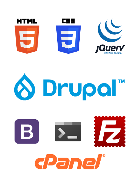 a transparent gif with 8 icons of the software I master